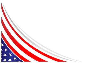 American abstract flag corner border background with an empty space for text.