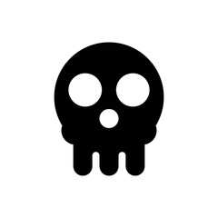 skull icon in line style isolated on white background. EPS 10 