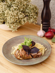 pasta and meat