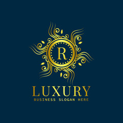 Golden Vintage Luxury Style Modern Logo Design Vector