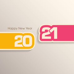 Happy new year 2021 Text Design vector.