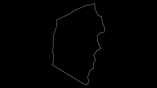 Stann Creek Belize district map outline animation