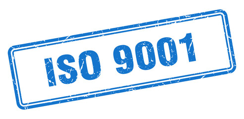 iso 9001 stamp. square grunge sign on white background