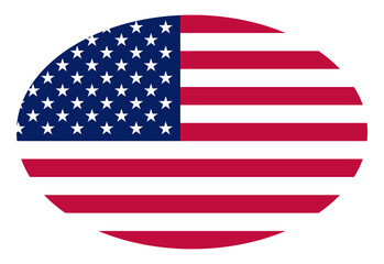 楕円形のアメリカンフラッグ（星条旗）