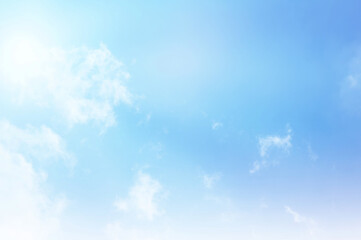 Blue sky with white cloud. The summer heaven is colorful clearing day Good weather and beautiful nature in the morning.