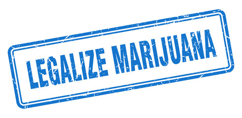 legalize marijuana stamp. square grunge sign on white background