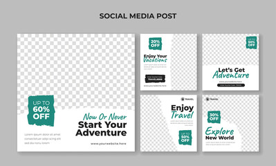 Adventure travel social media post template