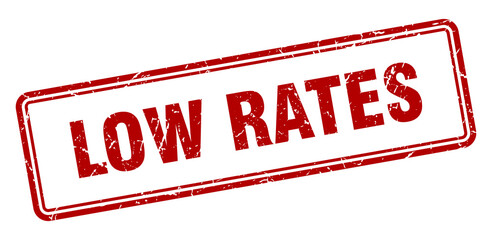 low rates stamp. square grunge sign on white background
