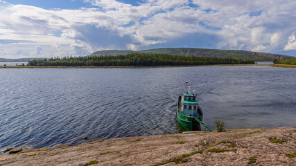 Rocky coast of the German Kuzov island.