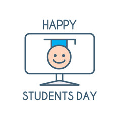 Happy students day Learning, graduate and education design.
