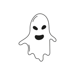 Halloween ghost vector icon. Isolated design on a white background.