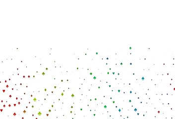 Light Multicolor, Rainbow vector template with poker symbols.