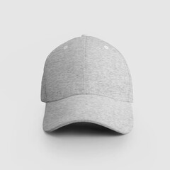 Mockup of gray heather cap isolated on white background, trendy panama with visor.