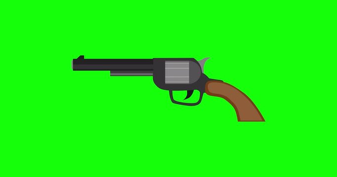 Revolver gun pistol vector vintage handgun weapon illustration white bullet old western shooter icon