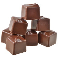 Cubes of chocolate candy isolated
