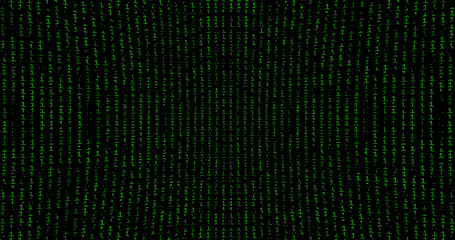 Render with abstract green background of numbers 1