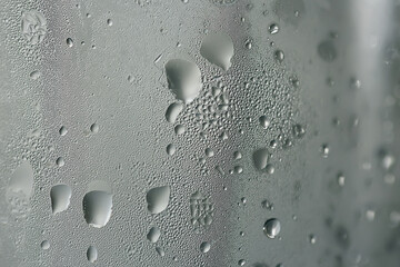 abstract drops glass background / texture fog rain, seasonal background, clear glass with water