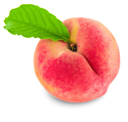 Peach isolated on white background