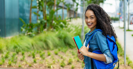 Young brazilian female student with retainer