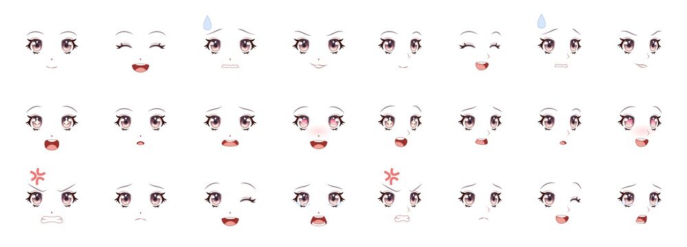 Premium Vector  Manga eyes looking with paint dripping from her face  drawing of black and white anime girl peeps out