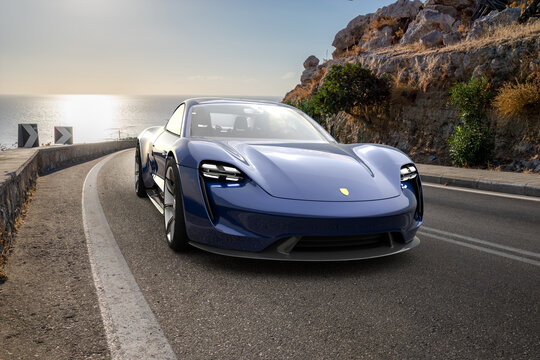 Porsche Mission E electric concept car.