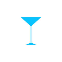 Martini glass icon flat.