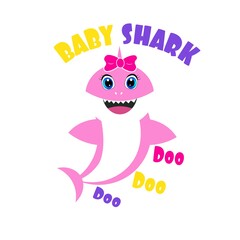 baby shark girl boy greeting card vector