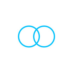 Wedding rings icon flat.