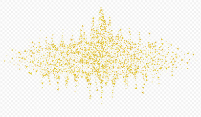 Gold Rain Falling Transparent Background. 