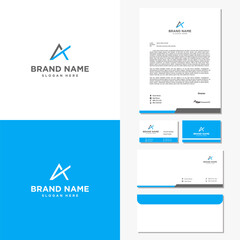 letter AT logo and brand identity vector