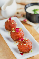 Diwali sweets. Gulab jamun. Indian dessert. Sweet dish, popular festival or wedding food