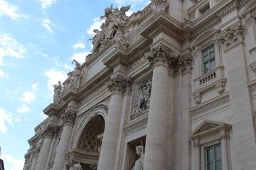 famous landmark trevi fountain in rome city center italy