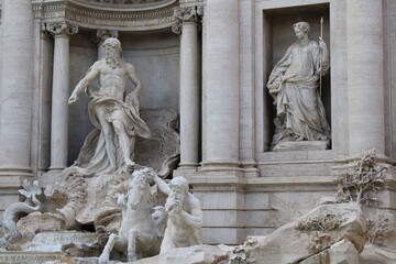 famous landmark trevi fountain in rome city center italy