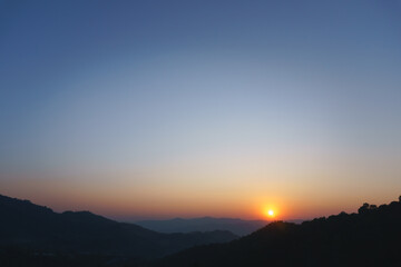 Beautiful sunrise at Mountain
