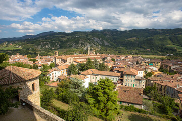 Fototapeta na wymiar The landscape of the medieval town of Bobbio, Piacenza province, Emilia Romagna, Italy