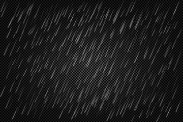 Rain texture on a transparent background. Translucent droplets fall at an angle. Natural classic rain.