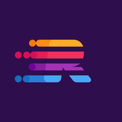 Obraz premium Letter R speed lines logo design template.