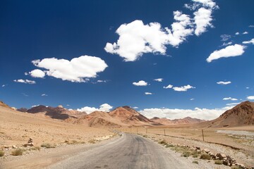 Pamir highway and Pamir mountains in Tajikistan