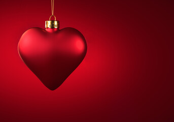 Red heart Christmas ornament.