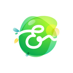 Vector green eco letter W logo.