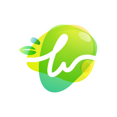 Vector green eco letter L logo.