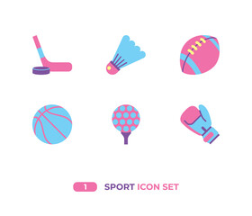 Collection of colorful sport icon with flat style isolated vector illustration.