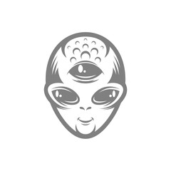 Alien logo design vector Illustration, Alien design template