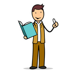 Lehrer mit Buch beim Unterricht in Schule