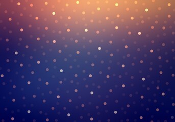 Dark blue orange gradient blur background decorated sparkling lights. Glitter texture.