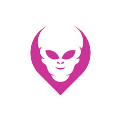 Point Alien logo design vector Illustration, Alien design template