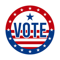 2020 Presidential Election Vote Badge - United States of America. USA Patriotic Symbol - American Flag. Democratic / Republican Support Pin, Emblem, Stamp or Button. November 3