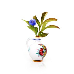 Small beautiful bouquet of cornflowers isolated on a white background