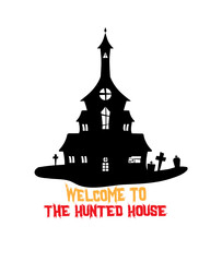 Fototapeta premium Welcome to the hunted house svg