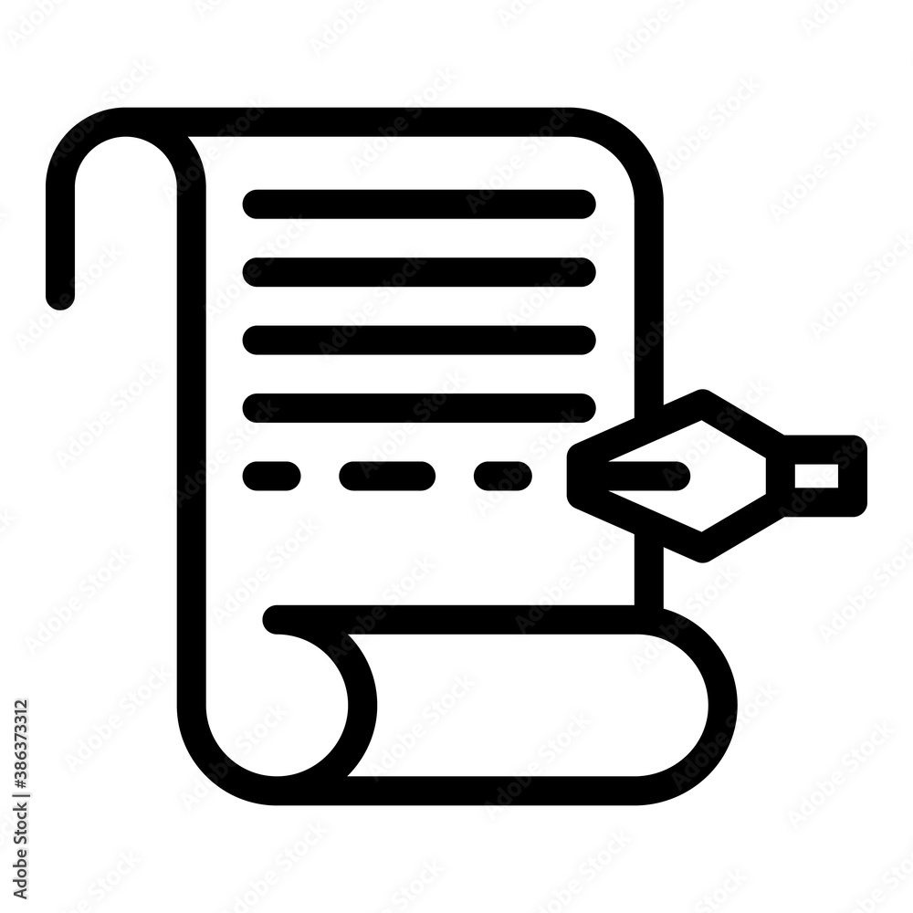 Poster write scenario icon. outline write scenario vector icon for web design isolated on white background